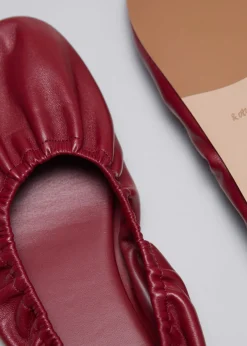Hot & Other Stories Ruched Leather Ballet Flats
