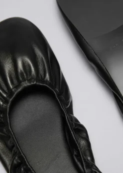 Hot & Other Stories Ruched Leather Ballet Flats