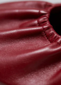 Hot & Other Stories Ruched Leather Ballet Flats