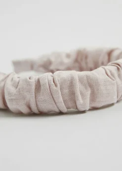 Discount & Other Stories Ruched Linen Alice Headband Wheat
