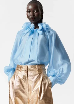 Sale & Other Stories Ruffled Tie-Neck Blouse