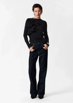 Hot & Other Stories Ruffled Top Black
