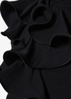Hot & Other Stories Ruffled Top Black