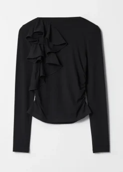 Hot & Other Stories Ruffled Top Black