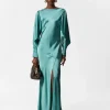 Sale & Other Stories Satin Maxi Dress Turquoise