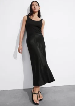 Outlet & Other Stories Satin Midi Skirt