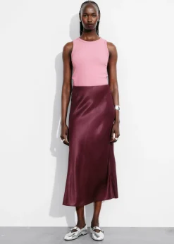Outlet & Other Stories Satin Midi Skirt