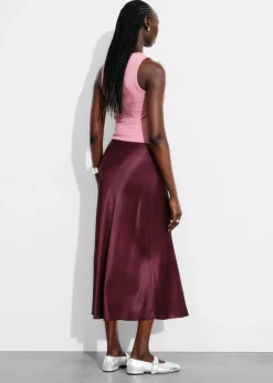 Outlet & Other Stories Satin Midi Skirt