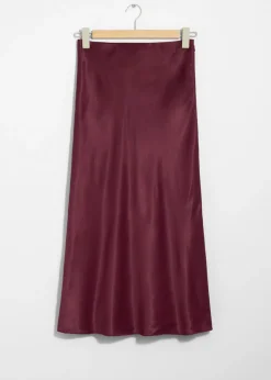 Outlet & Other Stories Satin Midi Skirt