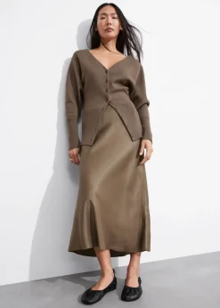 Outlet & Other Stories Satin Midi Skirt