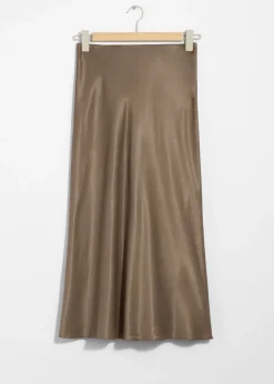 Outlet & Other Stories Satin Midi Skirt