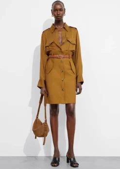 Hot & Other Stories Satin Utility Shirt Mustard