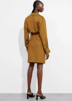 Hot & Other Stories Satin Utility Shirt Mustard