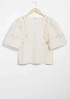 New & Other Stories Scalloped Blouse White