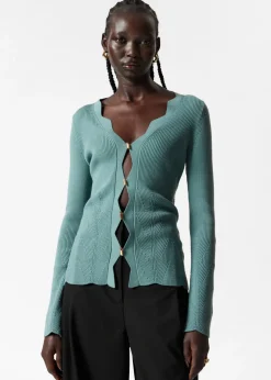 Flash Sale & Other Stories Scalloped Merino-Blend Cardigan