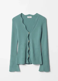 Flash Sale & Other Stories Scalloped Merino-Blend Cardigan