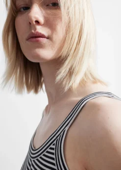 Store & Other Stories Scoop-Neck Tank Top Black/White Stripes