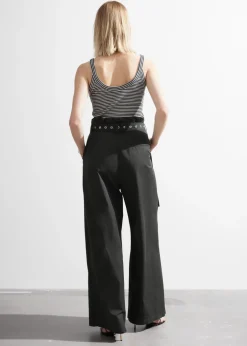 Store & Other Stories Scoop-Neck Tank Top Black/White Stripes