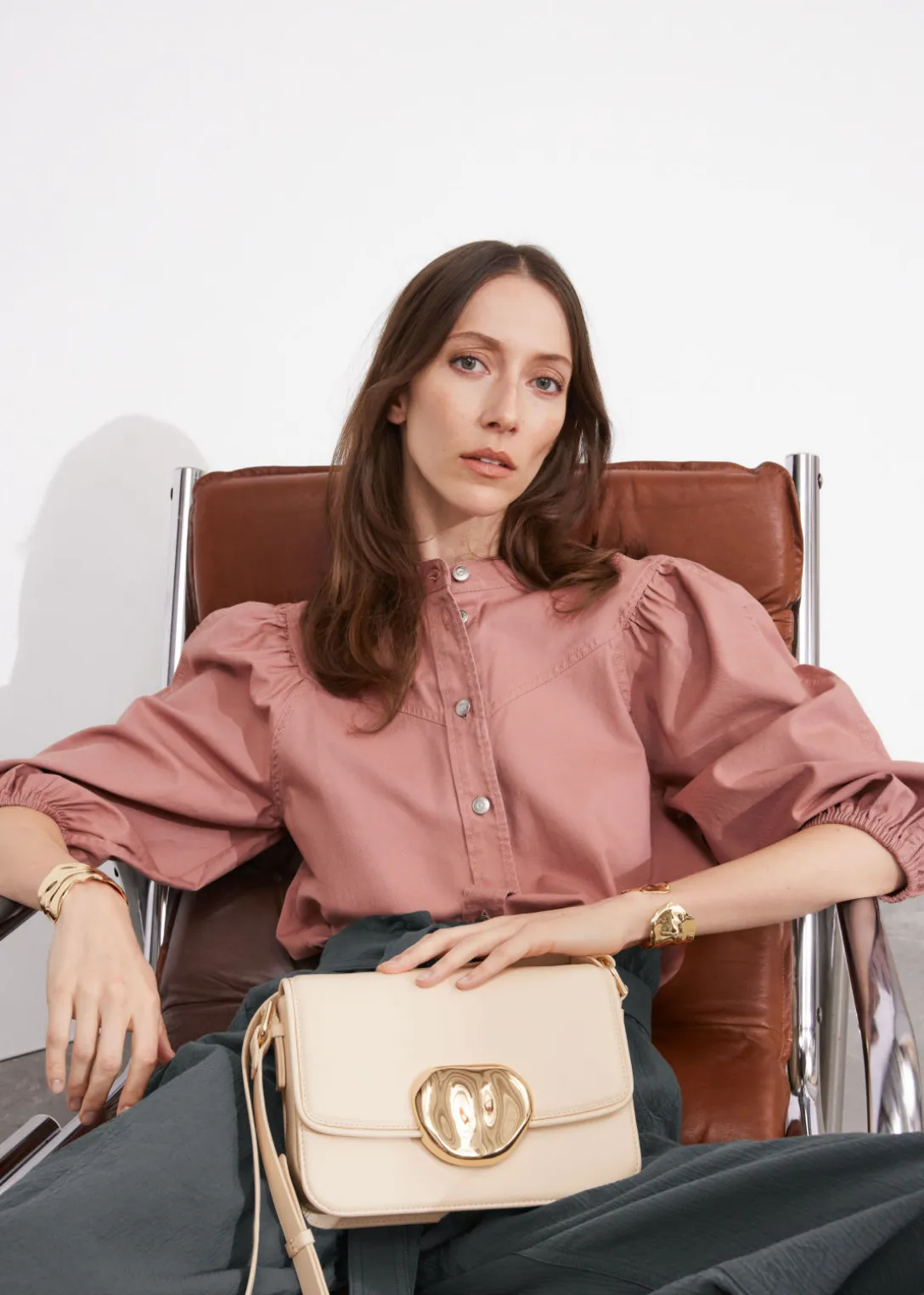 Hot & Other Stories Sculptural Buckle Leather Bag