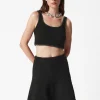 Fashion & Other Stories Sequin-Trimmed Bouclé Bralette Top Black