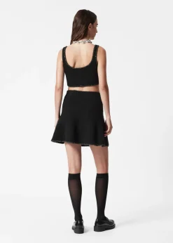 Fashion & Other Stories Sequin-Trimmed Bouclé Bralette Top Black