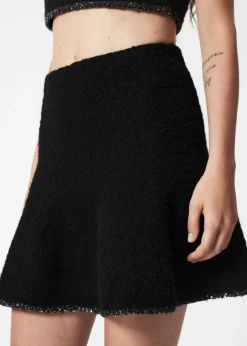 Clearance & Other Stories Sequin-Trimmed Bouclé Mini Skirt Black