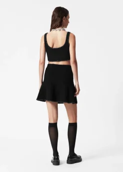 Clearance & Other Stories Sequin-Trimmed Bouclé Mini Skirt Black