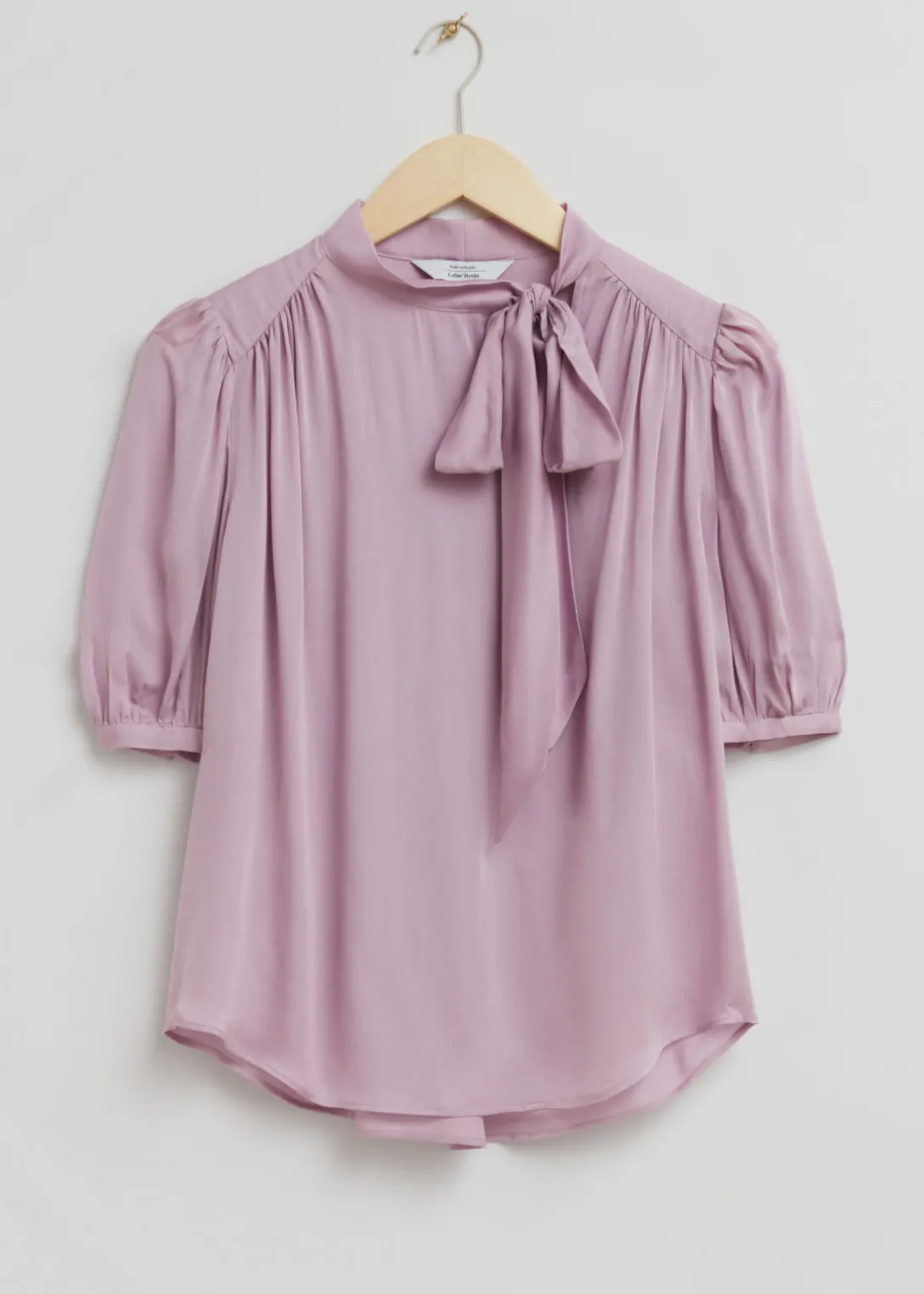 Shop & Other Stories Sheer Lavallière-Neck Bow Blouse Lilac