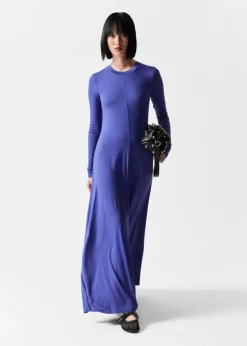 Discount & Other Stories Sheer Maxi Dress Blue