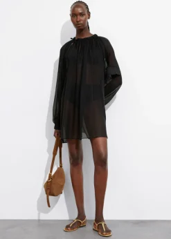 Outlet & Other Stories Sheer Mini Dress Black