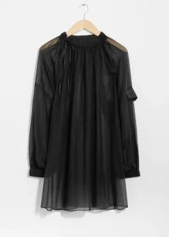 Outlet & Other Stories Sheer Mini Dress Black