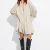 Online & Other Stories Sheer Oversized Midi Dress Cream