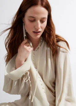 Online & Other Stories Sheer Oversized Midi Dress Cream