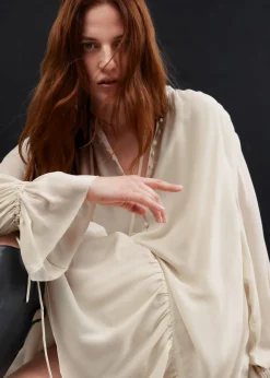Online & Other Stories Sheer Oversized Midi Dress Cream