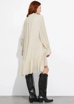Online & Other Stories Sheer Oversized Midi Dress Cream