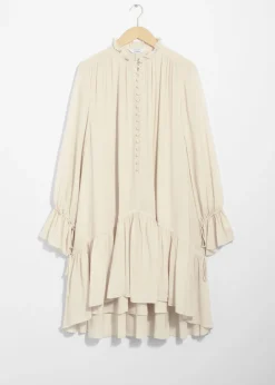 Online & Other Stories Sheer Oversized Midi Dress Cream