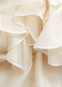 Online & Other Stories Sheer Ruffle Blouse Ivory