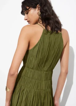 Flash Sale & Other Stories Shirred Sleeveless Midi Dress