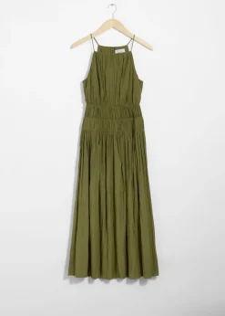 Flash Sale & Other Stories Shirred Sleeveless Midi Dress