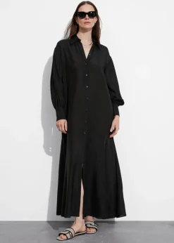 Flash Sale & Other Stories Shirt Maxi Dress Black