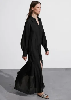Flash Sale & Other Stories Shirt Maxi Dress Black