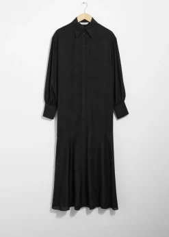 Flash Sale & Other Stories Shirt Maxi Dress Black
