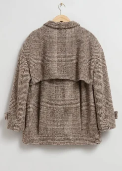 Best Sale & Other Stories Short Oversized Peacoat Beige Tweed