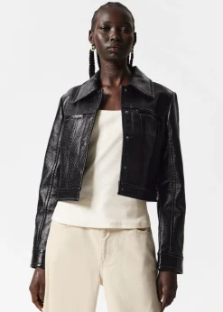 Online & Other Stories Short Patent Jacket Black