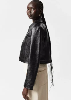 Online & Other Stories Short Patent Jacket Black