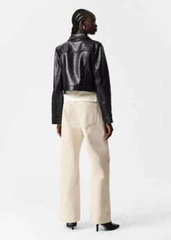Online & Other Stories Short Patent Jacket Black