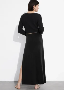 Best & Other Stories Side-Slit Midi Skirt Black