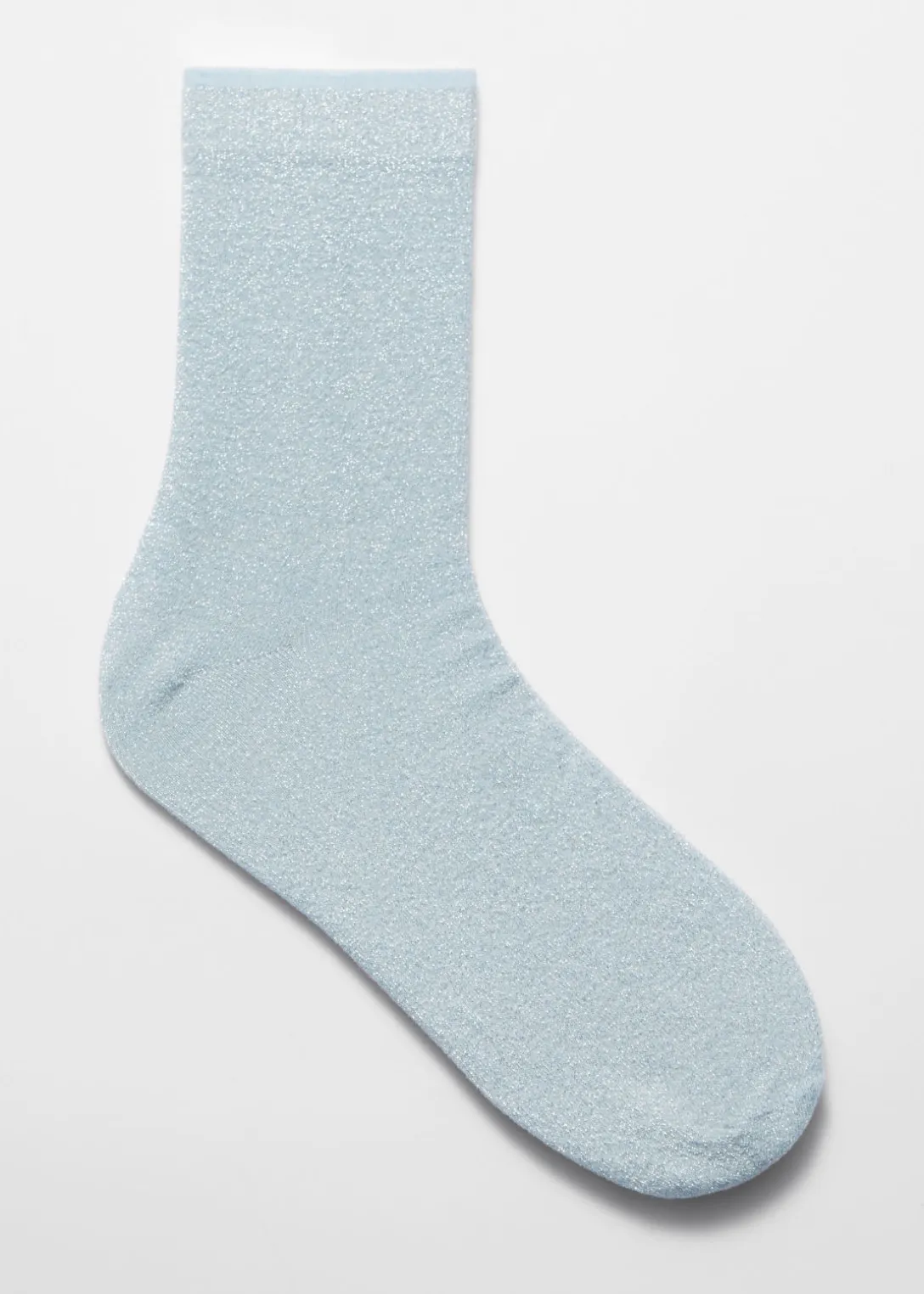 Discount & Other Stories Silver Glitter Ankle Socks Light Blue