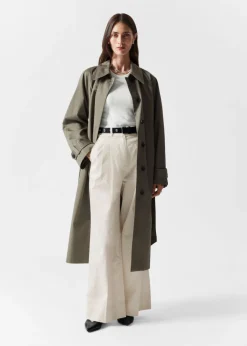 Cheap & Other Stories Single-Breasted Trench Coat Khaki