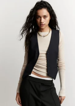 Shop & Other Stories Single-Breasted Vest Black